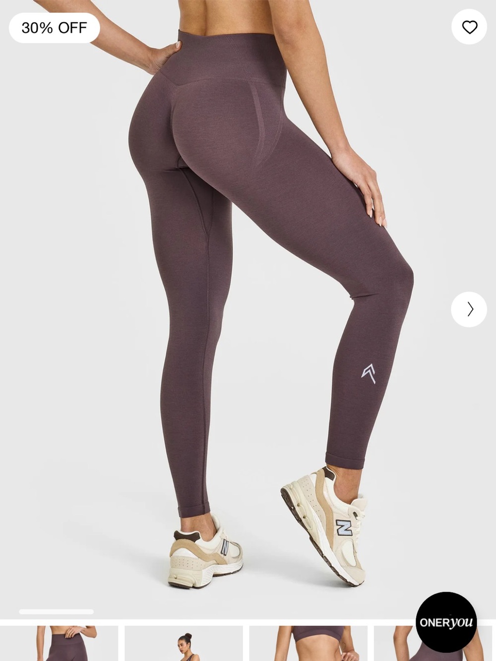 NEW! Oner Active Umber Brown Effortless Lift Seamless Leggings Medium